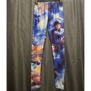 Star Wars Leggings Graphic Print‎ Yoga Pants Activewear Blue Size S